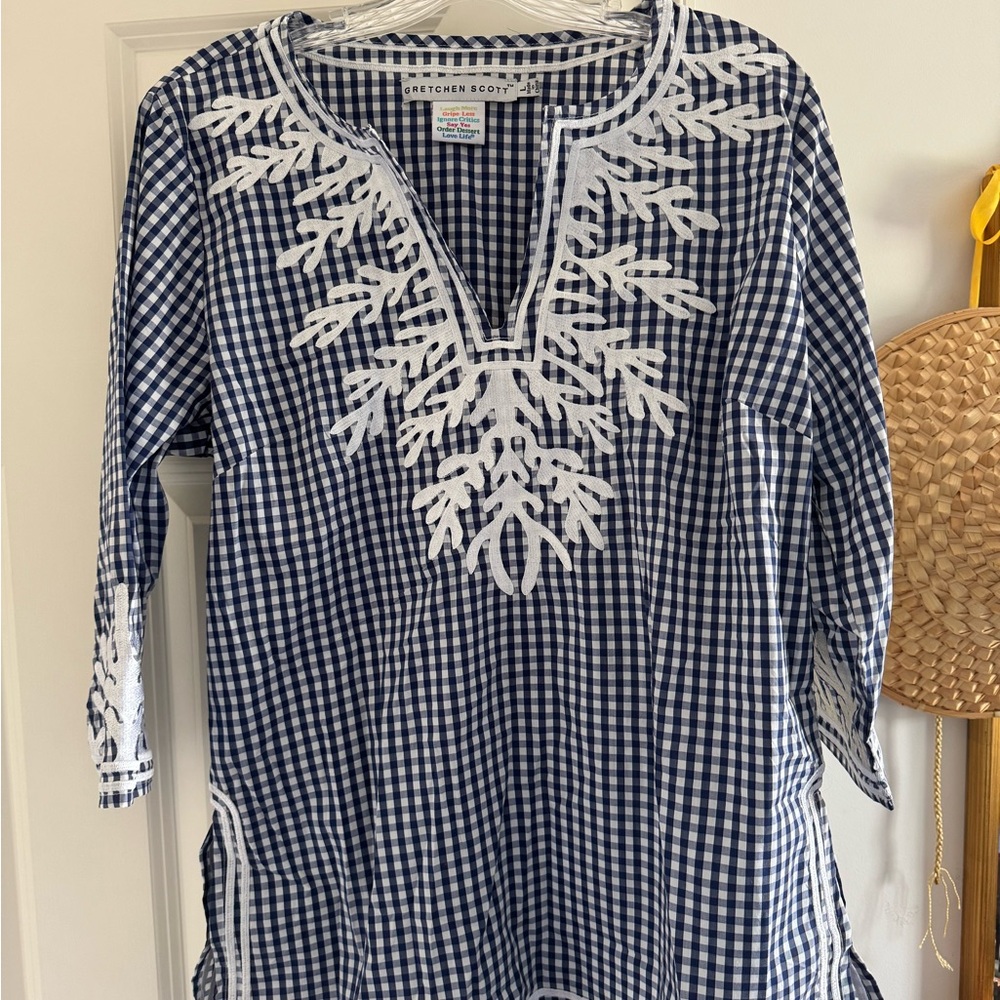 Gretchen Scott Cotton Gingham Tunic - The Reef
